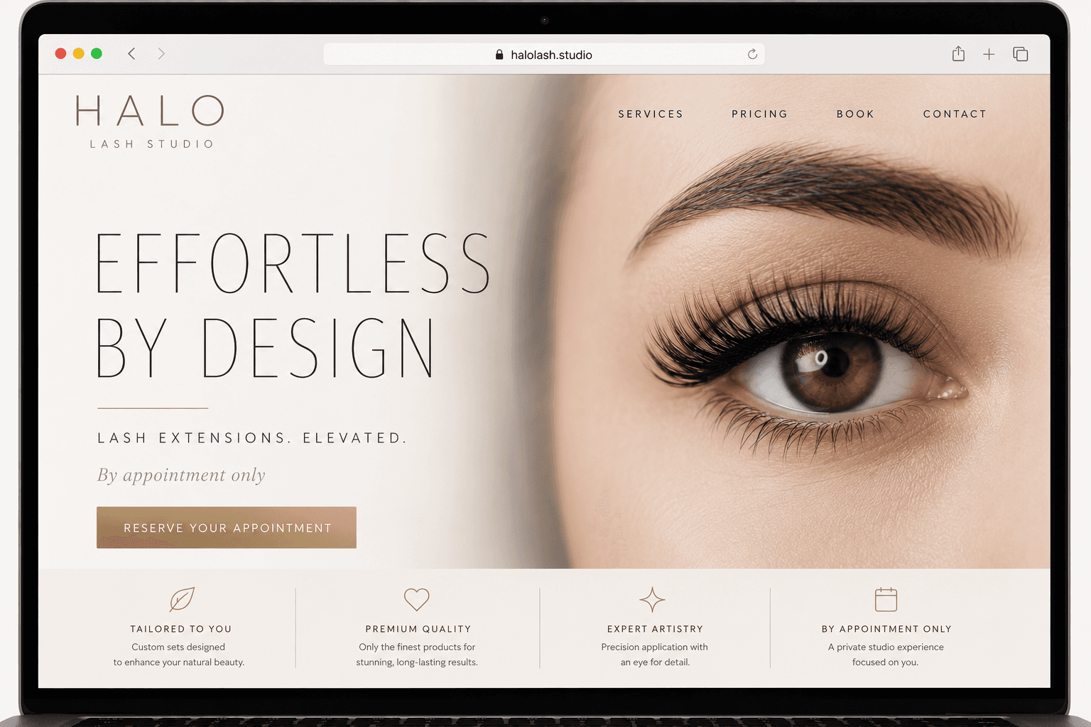 Sample lash studio concept render