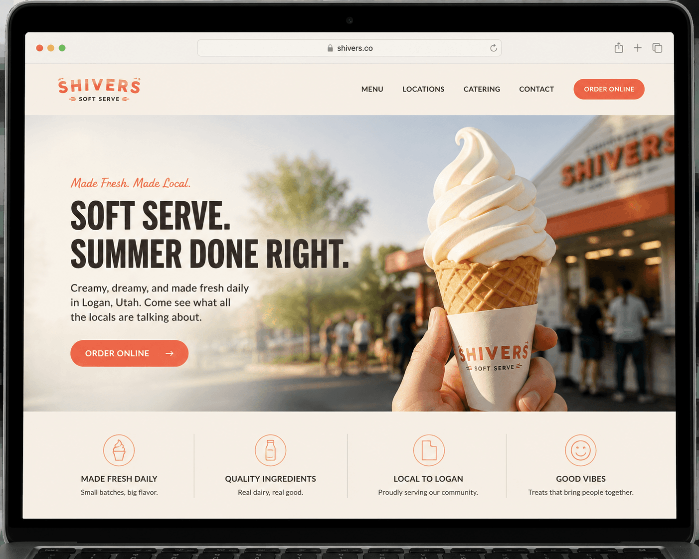 Shivers soft serve concept render for Logan, Utah